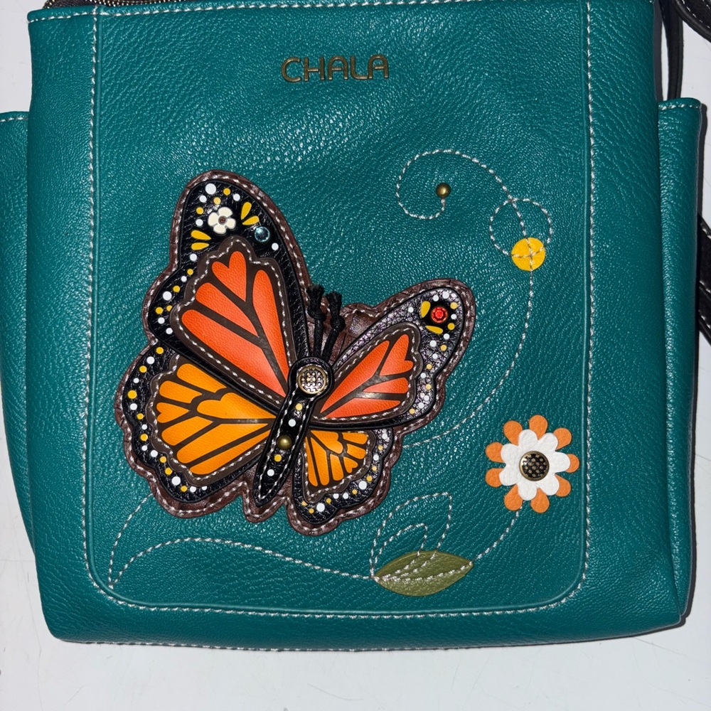 CHALA Butterfly Messenger Bag Chala Turquoise Butterfly Crossbody Bag NWOT